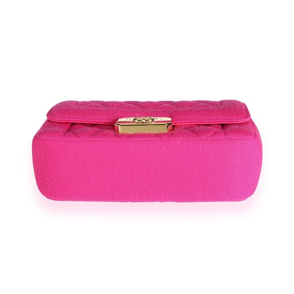 Chanel Fuchsia Jersey Quilted Chic With Me Mini Flap Bag - Picture 5 of 9